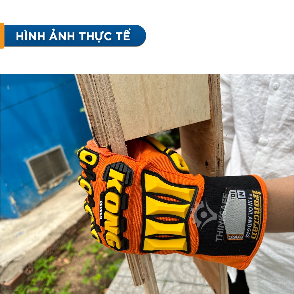 Găng tay bảo hộ chống va đập KONG Bao tay bảo hộ chống rung, chống va đập máy móc cơ khí, găng chống dập ngón