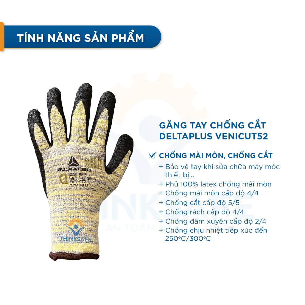 Găng tay bảo hộ chống cắt Deltaplus Venicut52