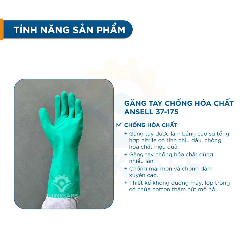 Găng Tay chống hoá chất Ansell 37-175 | Chống dầu