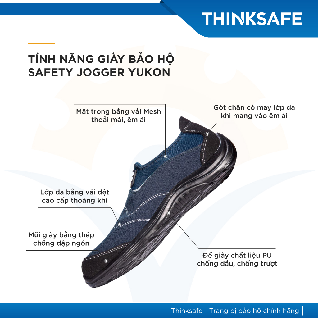 Giày bảo hộ lao động Safety Jogger Yukon siêu nhẹ | Không dây