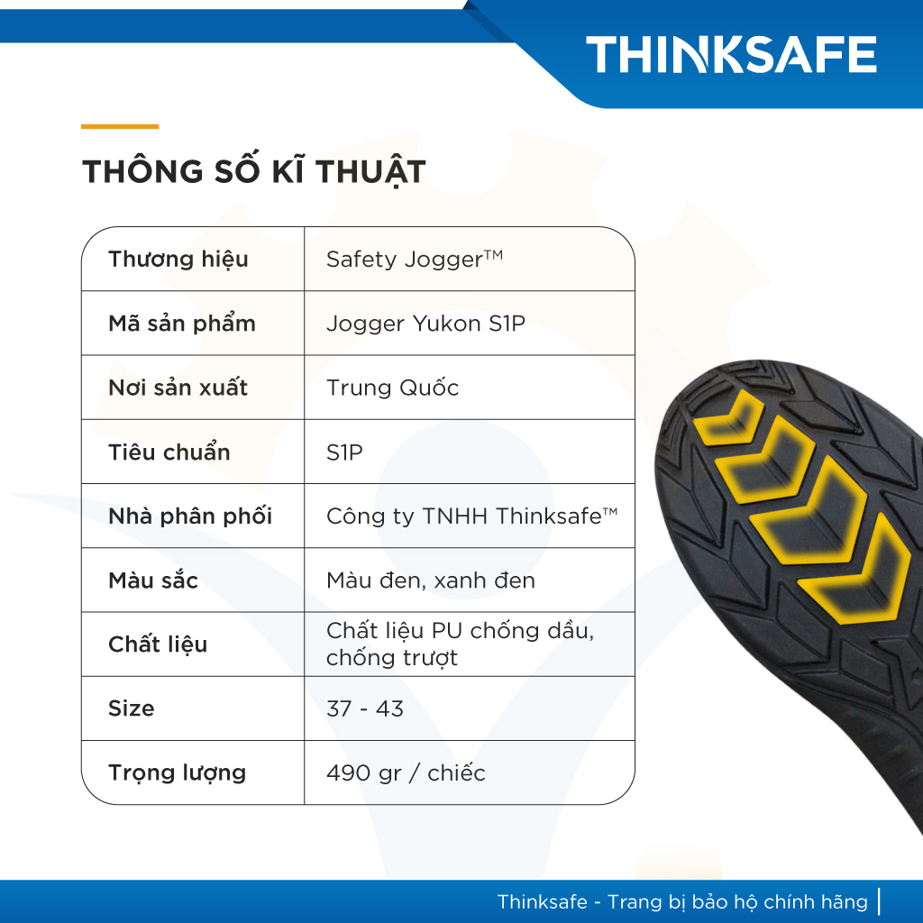 Giày bảo hộ lao động Safety Jogger Yukon siêu nhẹ | Không dây