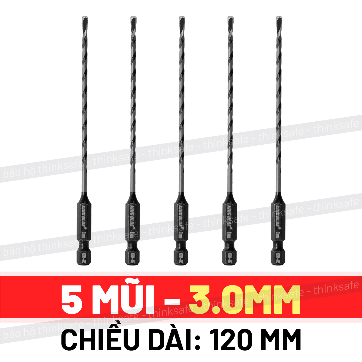 Mũi khoan không tắc kê KINGBLUE KBH2E size mới 3-3.2mm Mũi khoan đa năng lục giác 2 cạnh nhựa, gỗ, bê tông nhẹ, tường