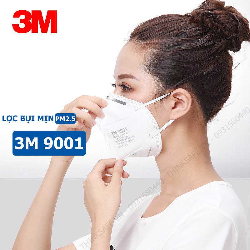 Khẩu Trang 3M 9001 Kháng Khuẩn, Bụi Mịn | Tiêu chuẩn KN90