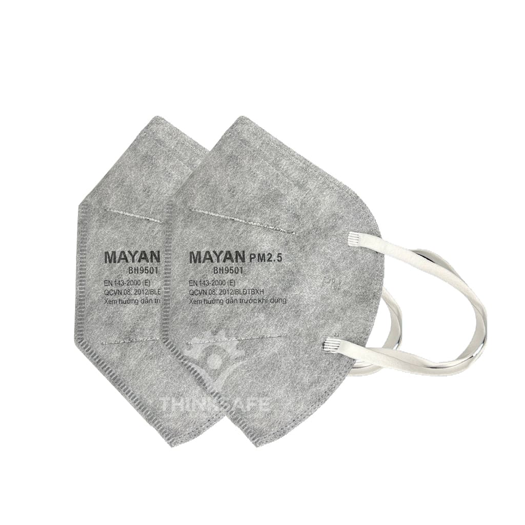 Khẩu Trang N95 Mayan 9501 Kháng Khuẩn Bụi Mịn | Màu xám