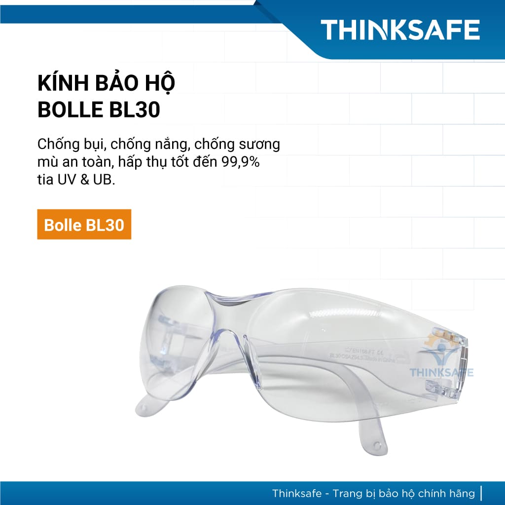 Kính bảo hộ Bolle Bl30 | Màu trắng trong