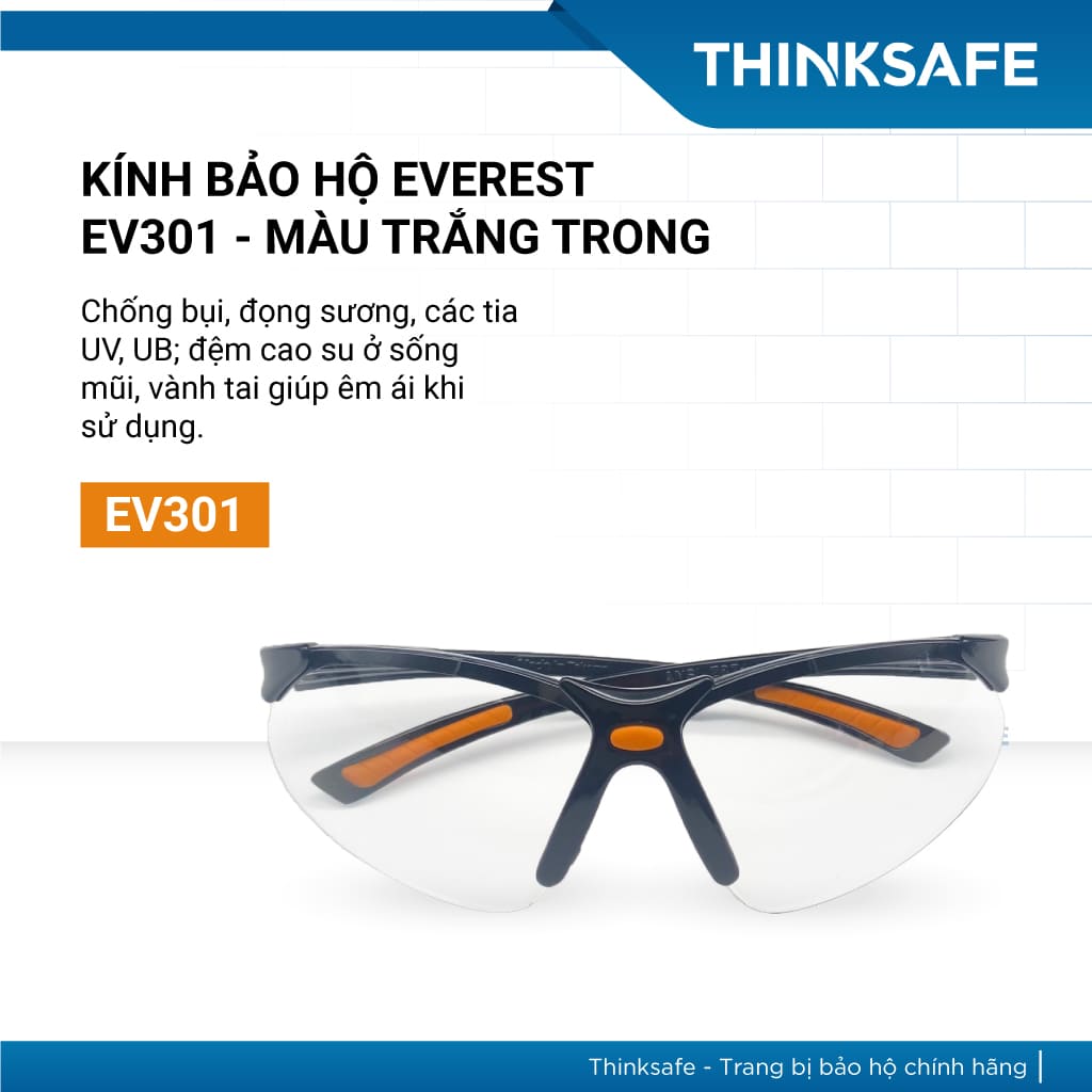 Kính bảo hộ Everest EV301 Chống tia Uv