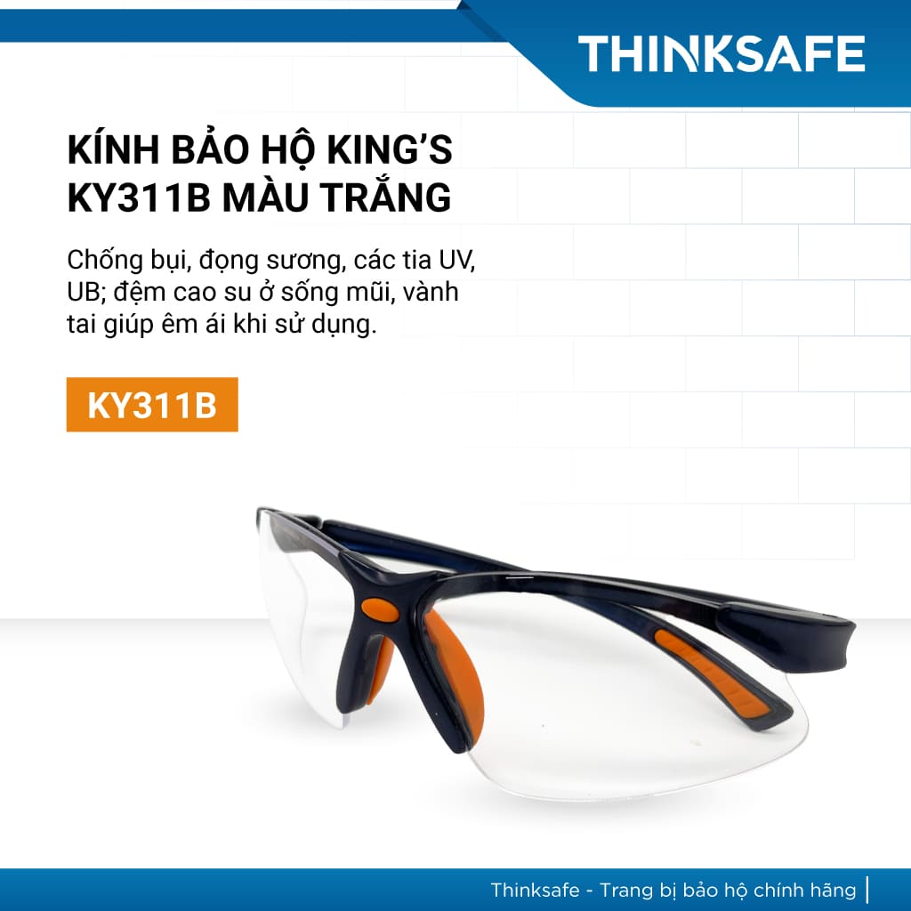 Kính bảo hộ King's KY311B | Chống bụi, tia uv, trầy xước