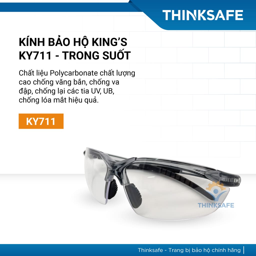 Kính bảo hộ King’s Ky711 Chống tia Uv