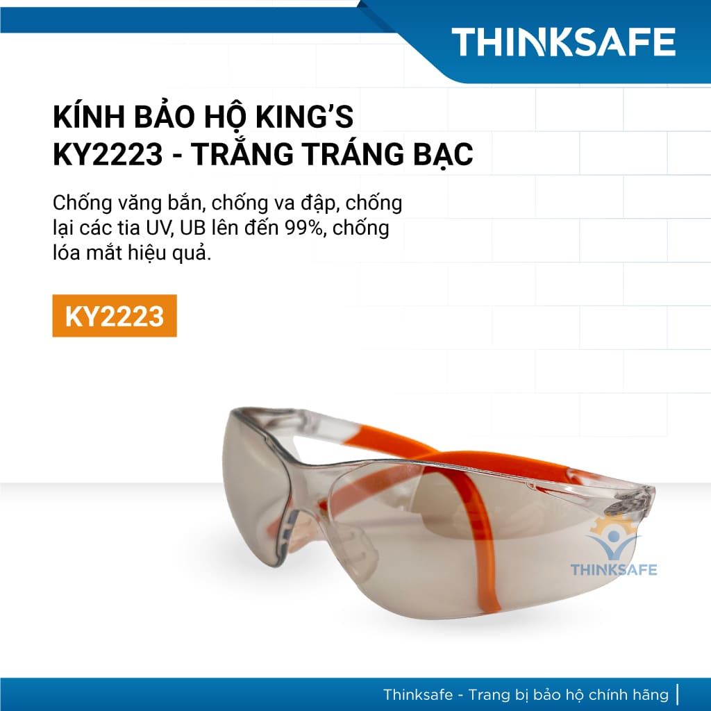 Kính bảo hộ King’s KY2223 | Trắng tráng bạc