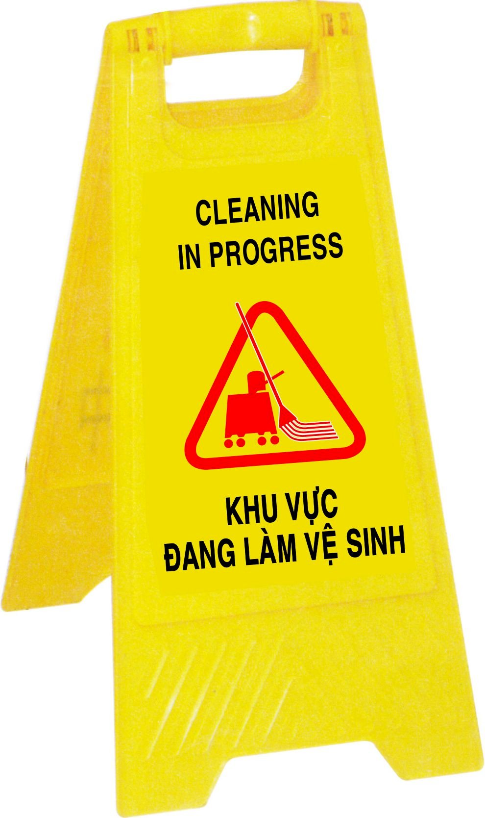 Biển nhựa cảnh báo chữ A màu vàng