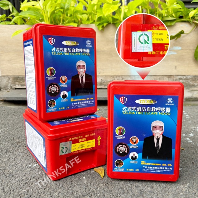Mặt nạ chống khói TZL30 chất liệu chống cháy tầng lọc than hoạt tính sử dụng khẩn cấp khi xảy ra hỏa hoạn
