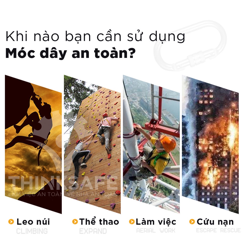 Móc khoá chữ D Móc an toàn leo núi