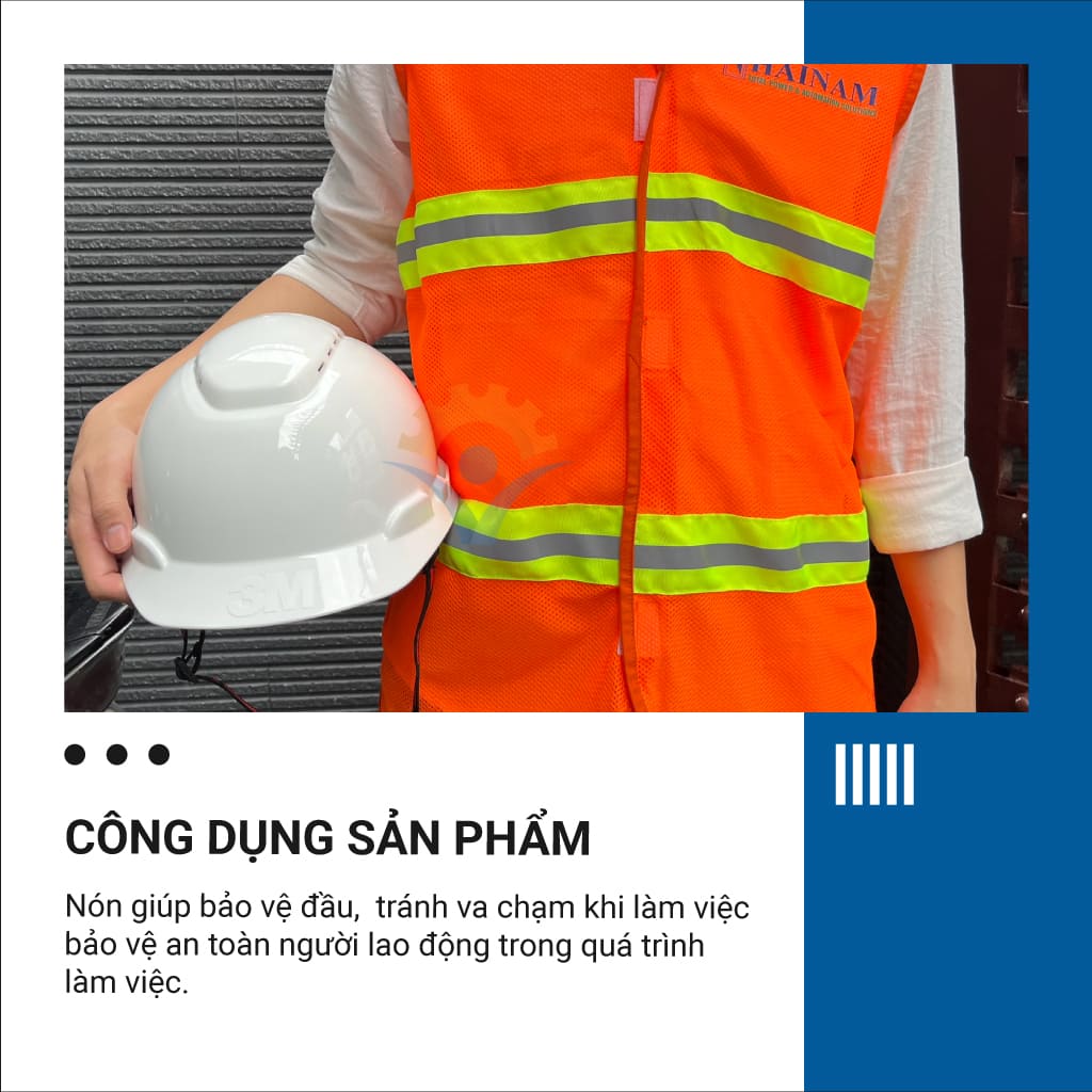 Mũ bảo hộ 3M H701V Có Lỗ màu lựa chọn