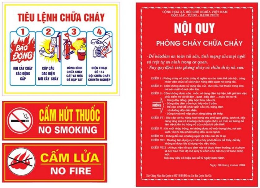 Combo Mica tiêu lệnh + cấm lửa cấm thuốc