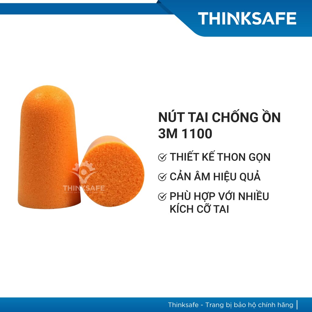 Nút tai chống ồn 3M 1100 - Không dây (10 Cặp)