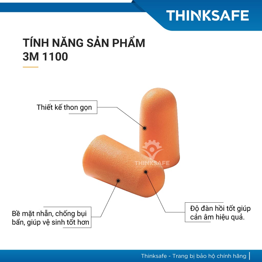 Nút tai chống ồn 3M 1100 - Không dây (10 Cặp)