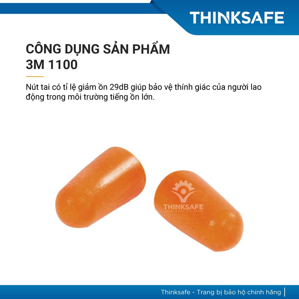 Nút tai chống ồn 3M 1100 - Không dây (10 Cặp)