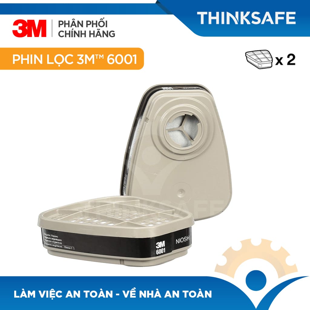 Phin lọc 3M 6001 phòng độc hơi hữu cơ