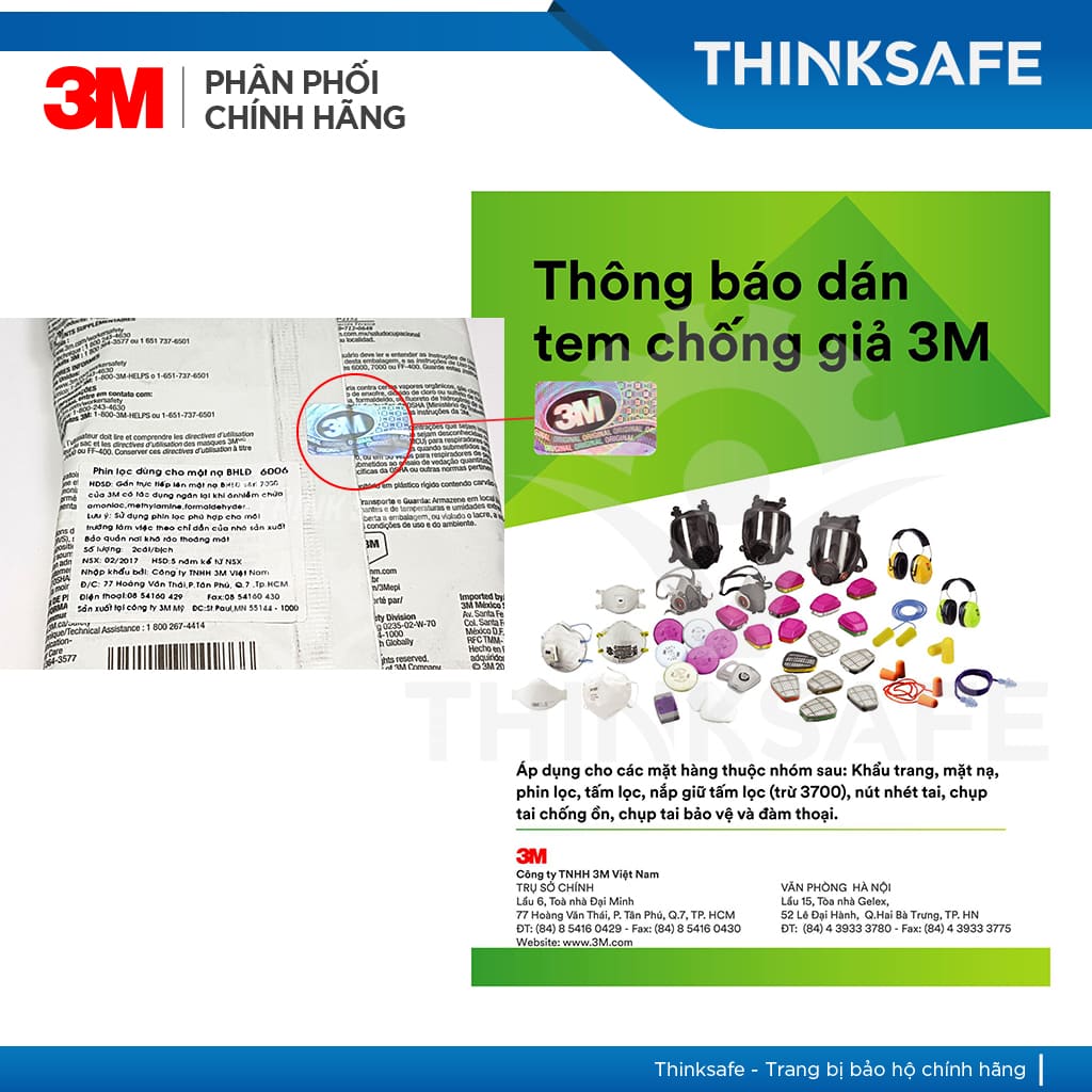 Phin lọc 3M 6003 phòng độc hữu cơ và vô cơ