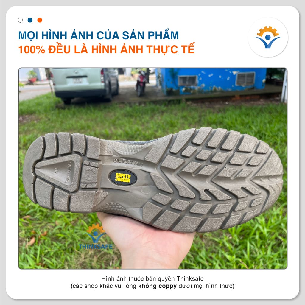 Giày bảo hộ Jogger nam Sahara da ngựa chống nước chống đinh trơn trượt va đập Giày jogger chính hãng - THINKSAFE
