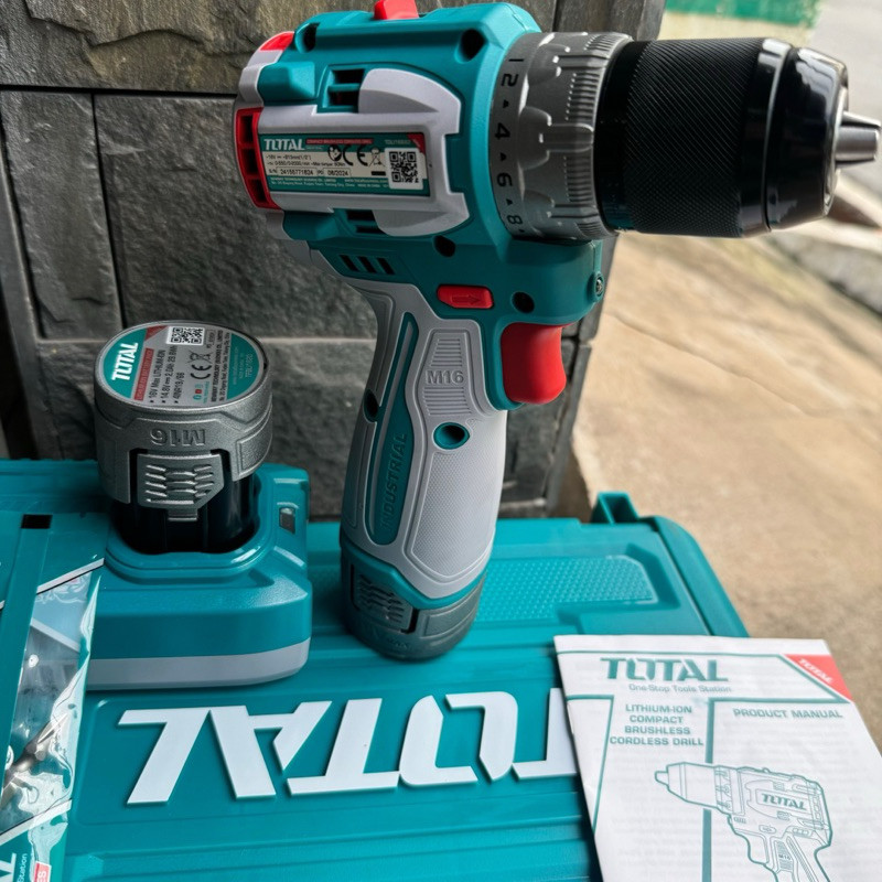 Máy khoan búa pin 16V không chổi than Total TIDLI16682 lực siết 60Nm