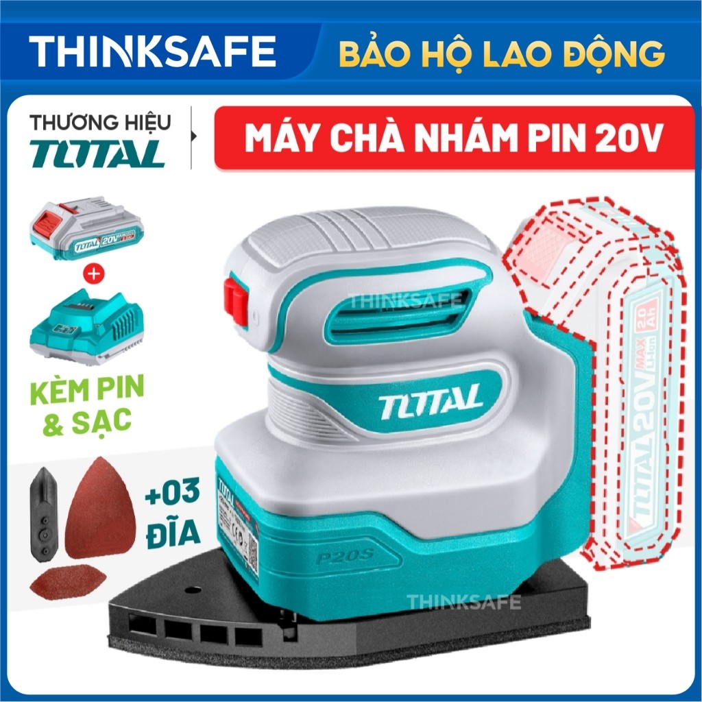 Máy chà nhám góc dùng pin 20V Total TPSLI20141