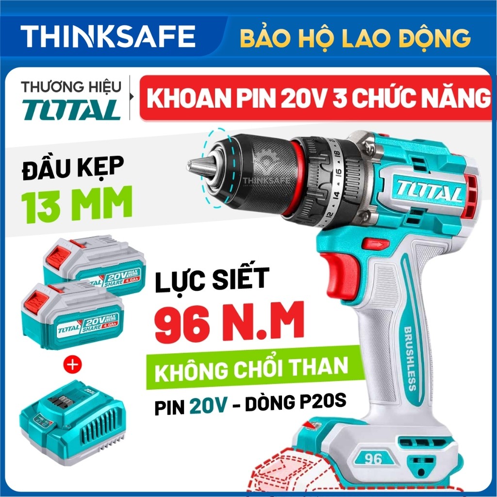 Máy khoan búa TOTAL lực siết 55Nm - 96Nm