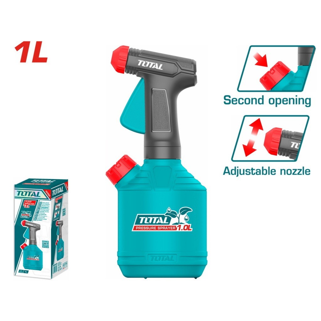 Bình xịt tưới cây 1 lít TOTAL THSPP30102 (Chính Hãng), Vòi phun có thể điều chỉnh phun sương - Thinksafe