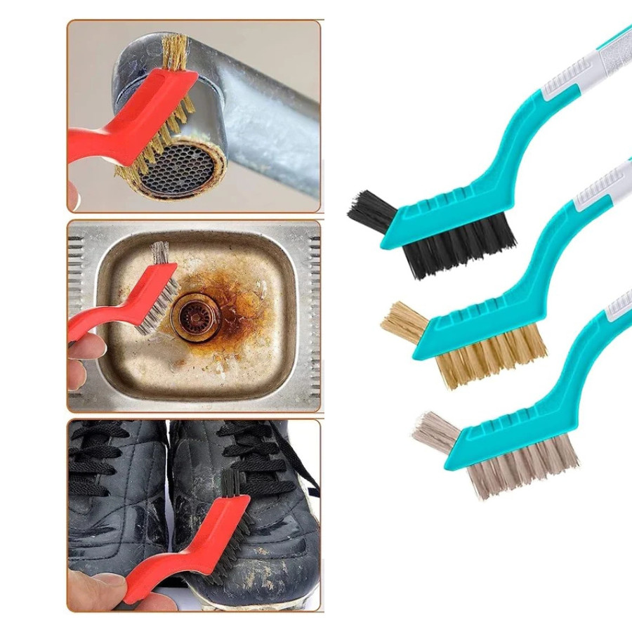 Bộ 3 bàn chải mini làm sạch mài mòn 180mm TOTAL TAC38033