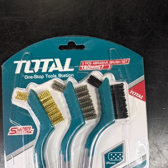 Bộ 3 bàn chải mini làm sạch mài mòn 180mm TOTAL TAC38033
