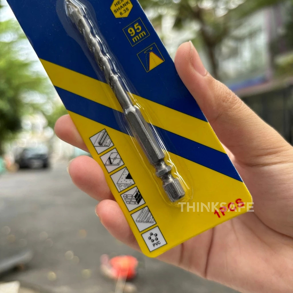 Combo 10 mũi khoan đa năng lục giác KingBlue KBH2F kích thước 4 - 12mm, dài 95mm khoan đá, kính, bê tông, gạch men, sắt