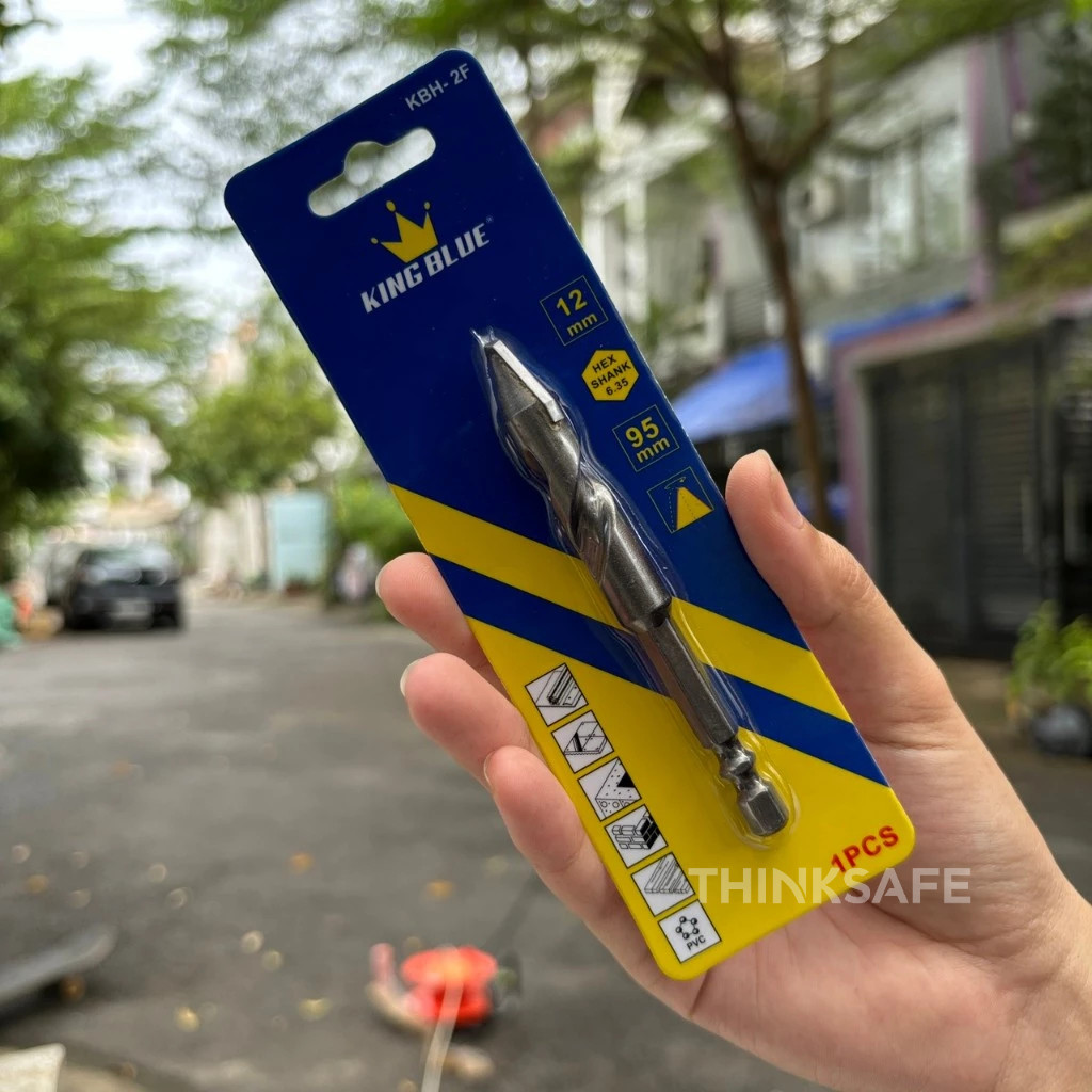 Combo 10 mũi khoan đa năng lục giác KingBlue KBH2F kích thước 4 - 12mm, dài 95mm khoan đá, kính, bê tông, gạch men, sắt