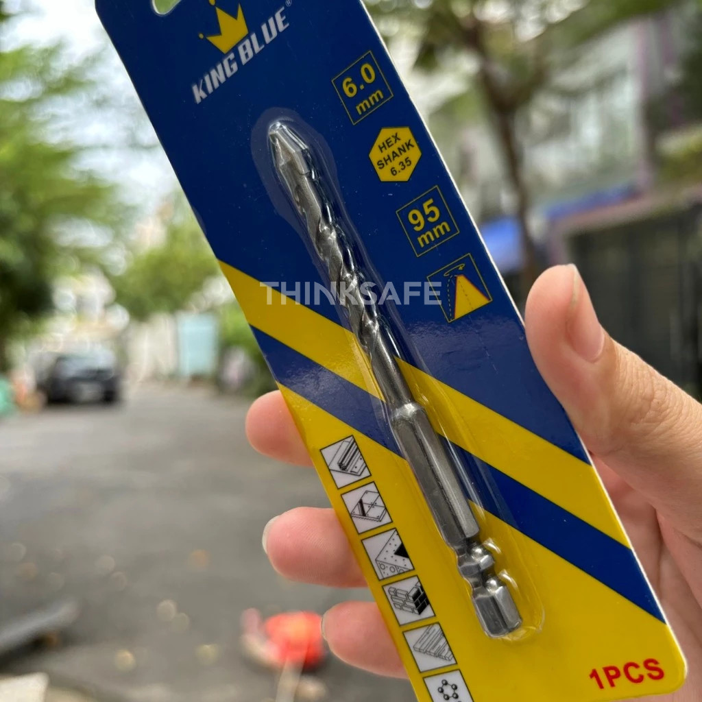 Combo 10 mũi khoan đa năng lục giác KingBlue KBH2F kích thước 4 - 12mm, dài 95mm khoan đá, kính, bê tông, gạch men, sắt