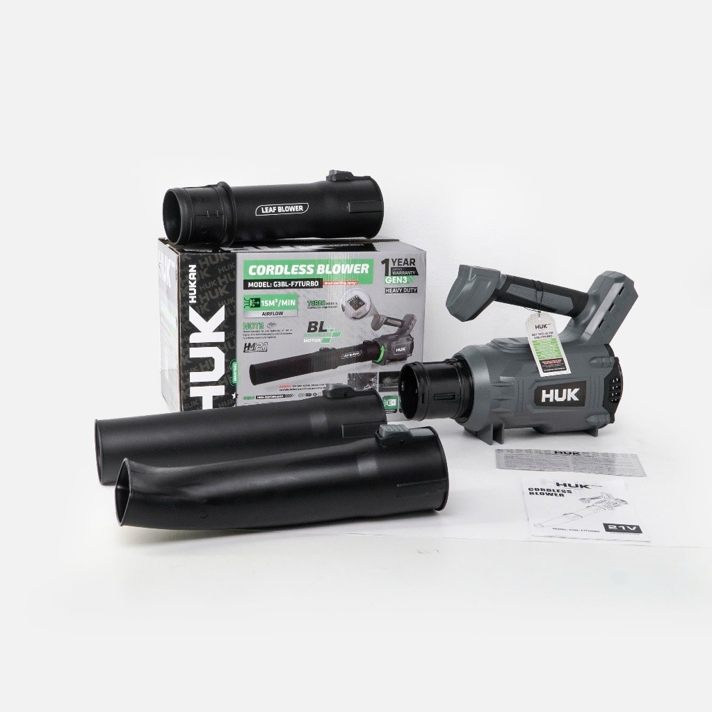 Máy thổi lá pin HUKAN G3BL-F7TURBO, Động cơ không chổi than, 5 Cấp chỉnh tốc, Máy thổi bụi tốc độ 21500 vòng/phút