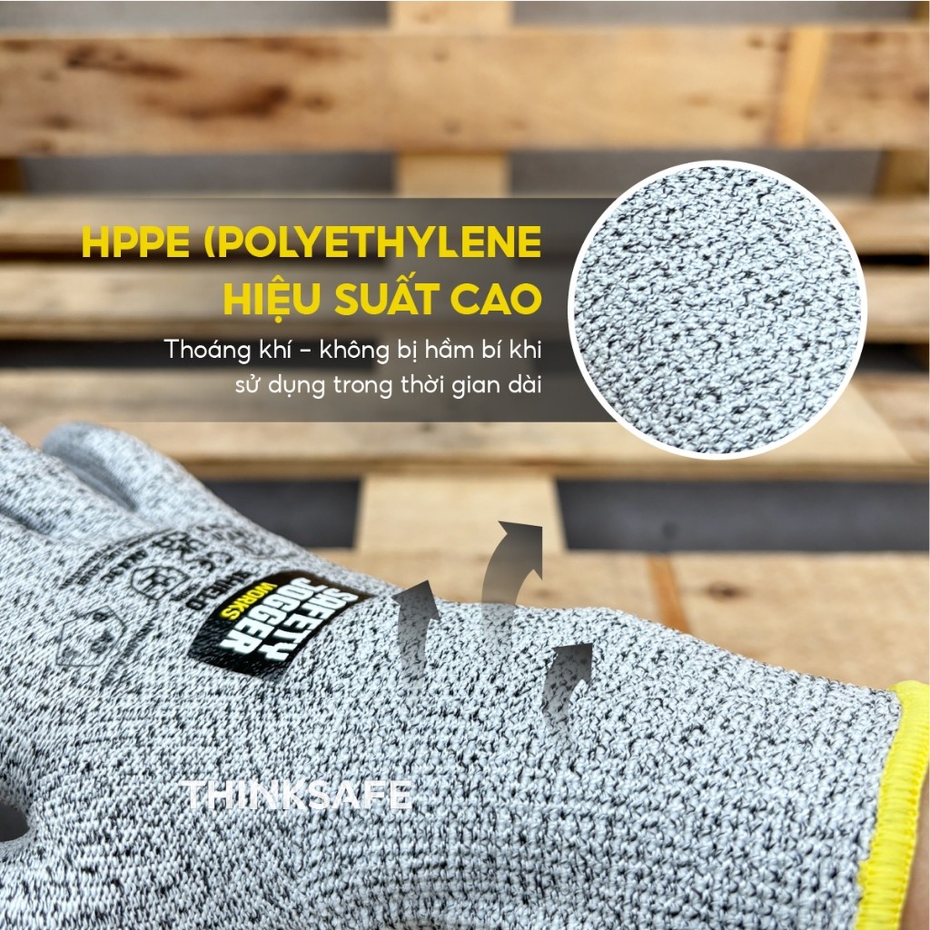 Combo 12 đôi găng tay chống cắt Jogger Shield cấp độ 5, bảo vệ tay, chống cắt tôn kính Găng tay lao động chính hãng