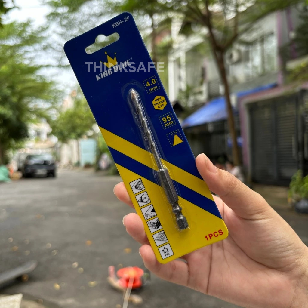 Combo 10 mũi khoan đa năng lục giác KingBlue KBH2F kích thước 4 - 12mm, dài 95mm khoan đá, kính, bê tông, gạch men, sắt