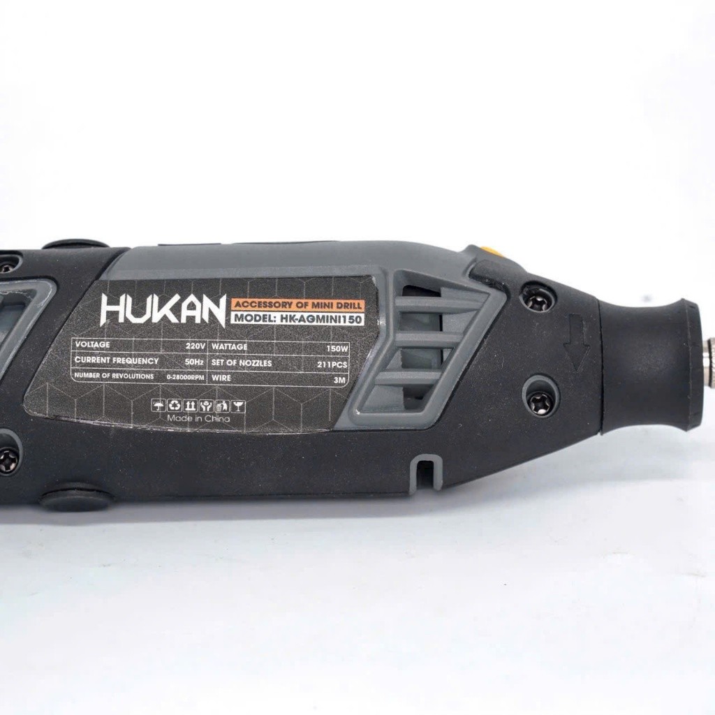 Máy khoan, mài, cắt mini đa năng HUKAN HK-AGMINI150 Máy mài khuôn công suất 150W, 6 Tốc độ, 206 Phụ kiện làm trang sức