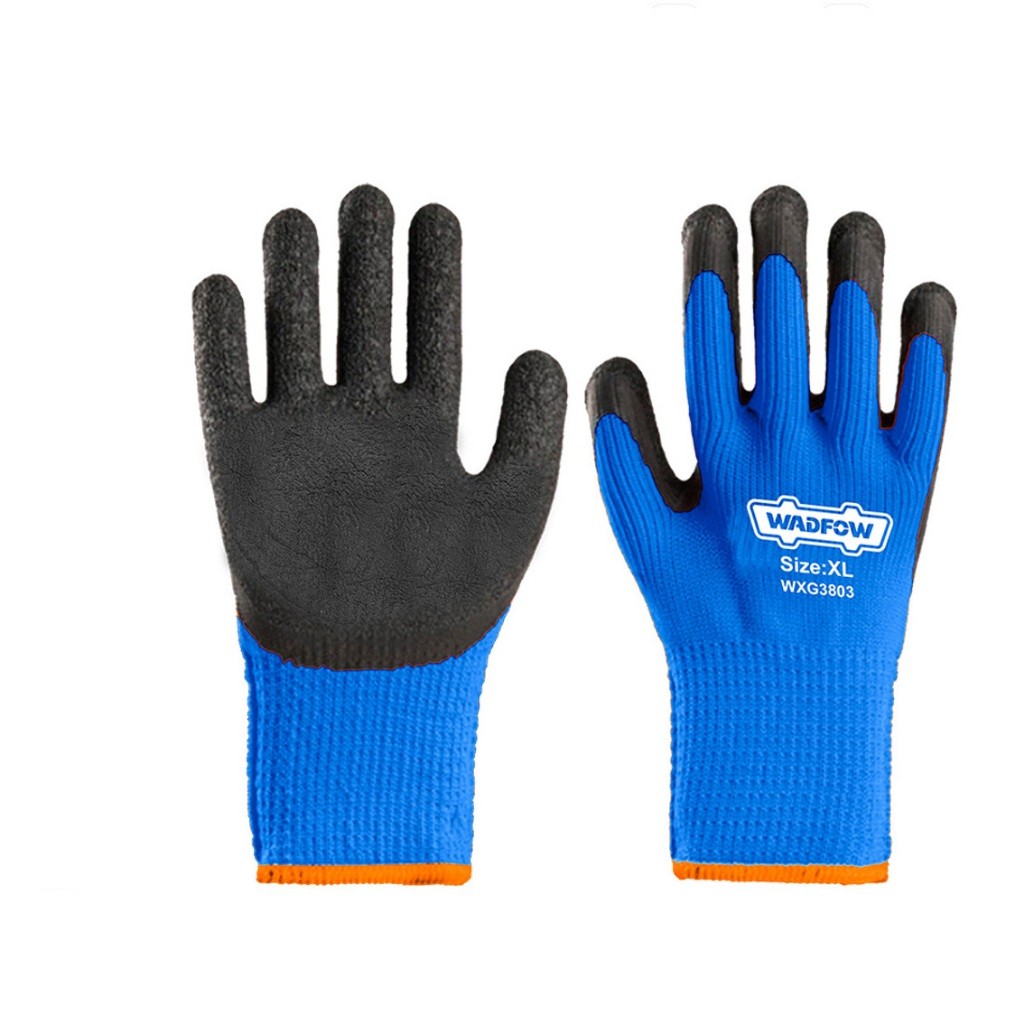 Bao tay cao su chống lạnh WADFOW WXG3803 size XL số lượng 1 đôi chất liệu cao su Găng tay bảo hộ vòng lông bên trong dày