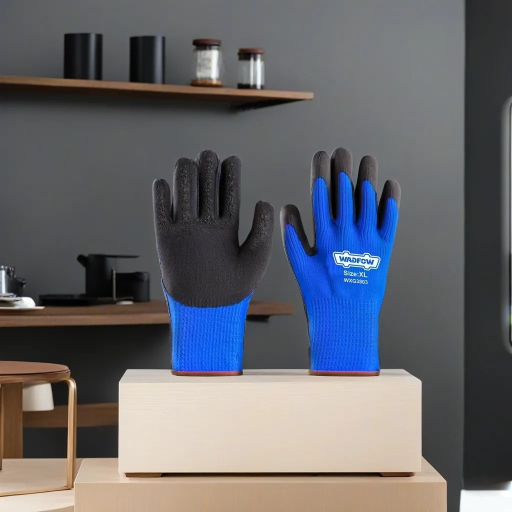 Bao tay cao su chống lạnh WADFOW WXG3803 size XL số lượng 1 đôi chất liệu cao su Găng tay bảo hộ vòng lông bên trong dày