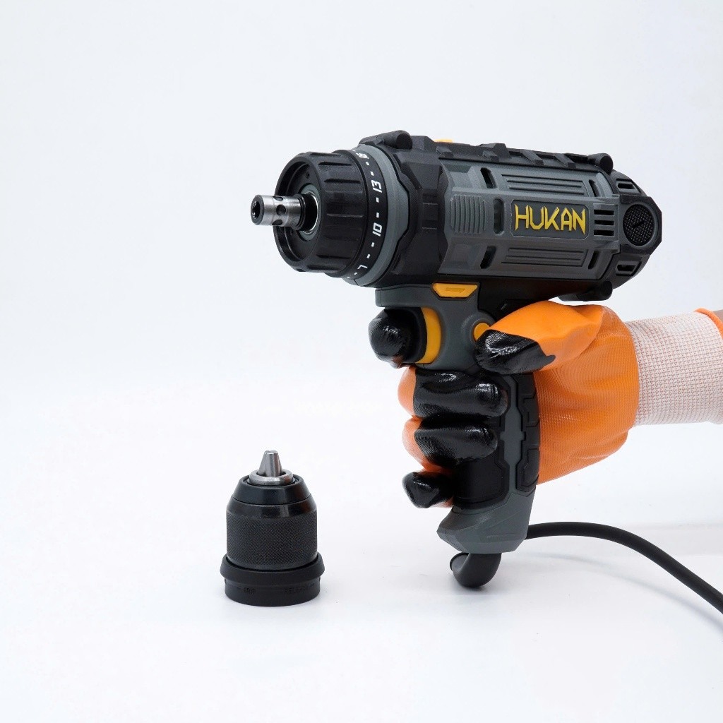 Máy khoan và vít 2 trong 1 HUKAN G2-KVT600Q, Công suất 600W, Đầu kẹp 13mm, Dây điện dài 8m, Phiên bản mới