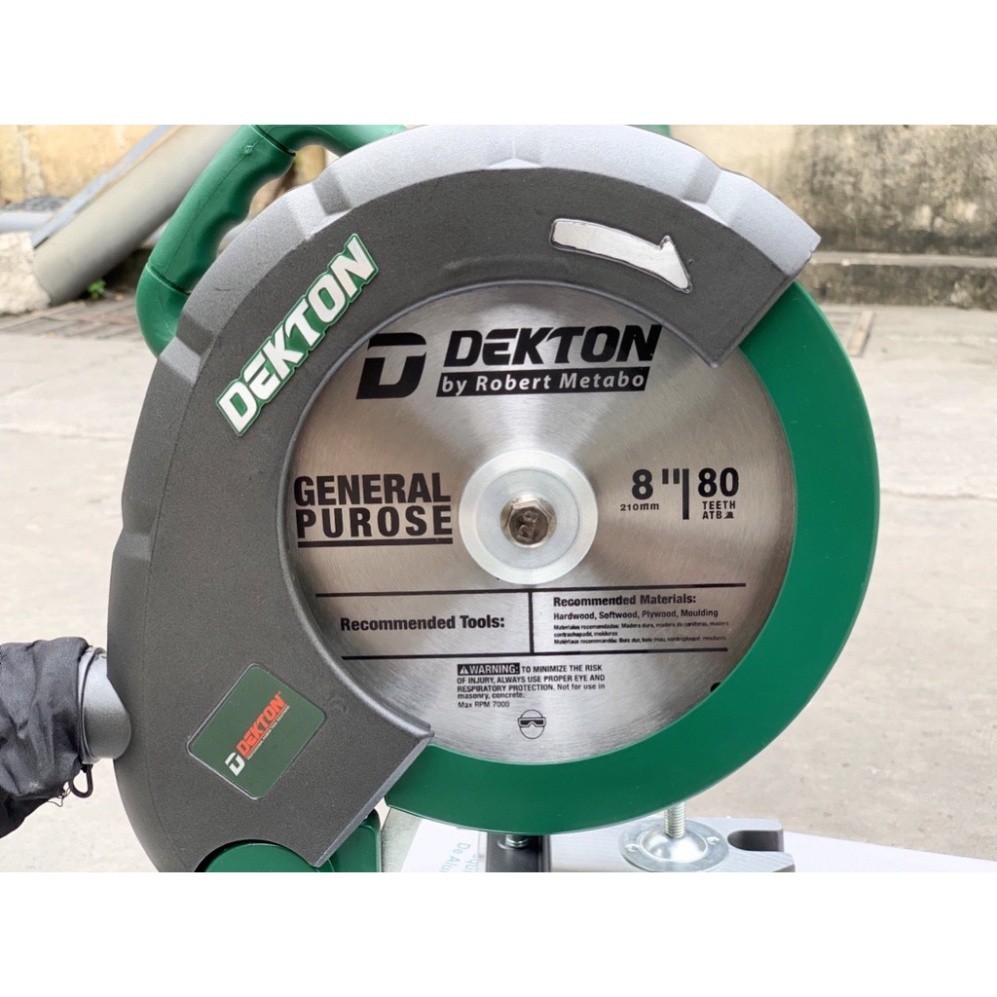 Máy Cắt Góc Kim Loại Để Bàn 210MM Dekton DK-CN210 1500W Cắt Nghiêng 45 Độ Đèn Laser Soi Mặt Cắt