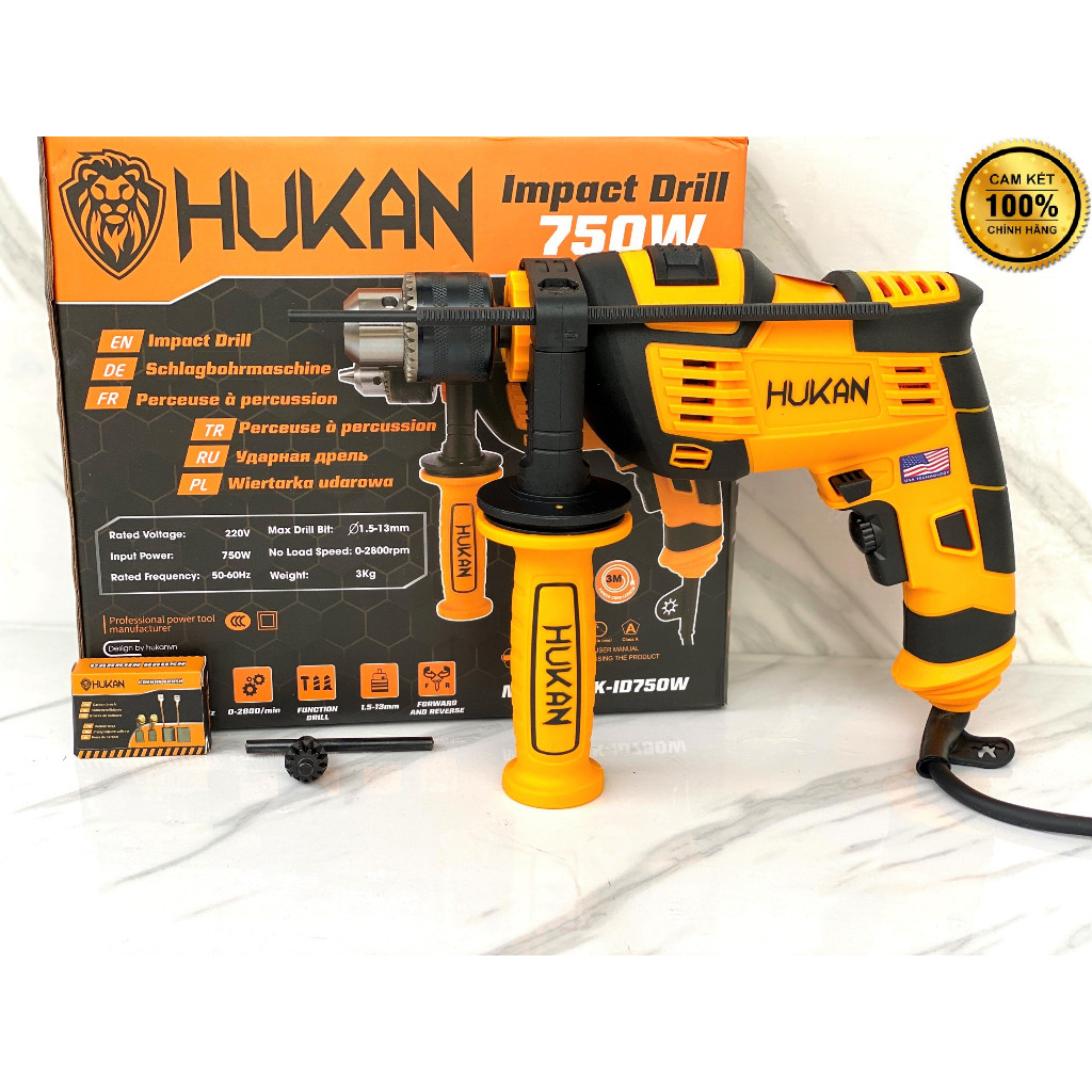 Máy Khoan Điện Hukan HK-ID550 và HK-ID750W, Công suất 550W-750W, Lõi Đồng, Máy khoan tường, sắt, gỗ - Thinksafe