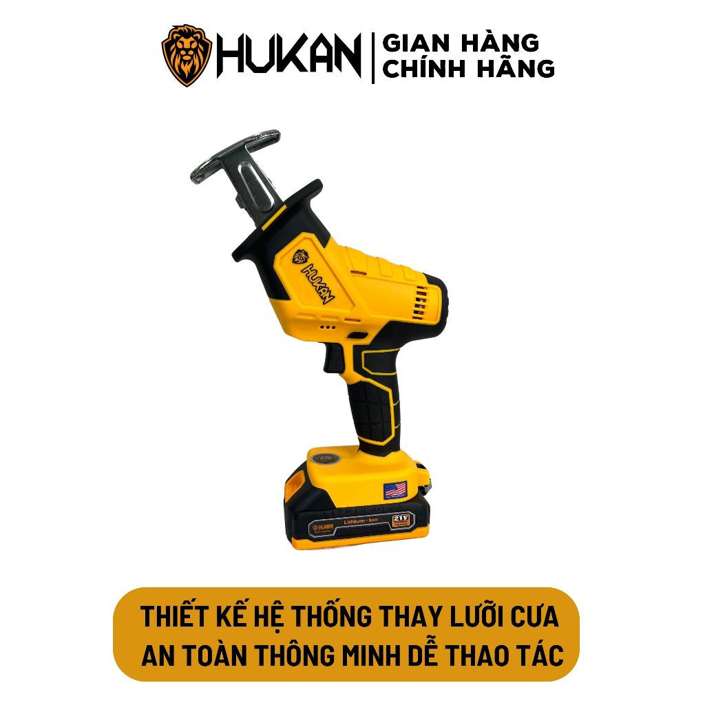 Máy cưa kiếm mini HUKAN HK-3055T, Tặng 2 lưỡi cưa, Đường kính lưỡi cắt 14.5mm, Cưa cắt cầm tay - Thinksafe