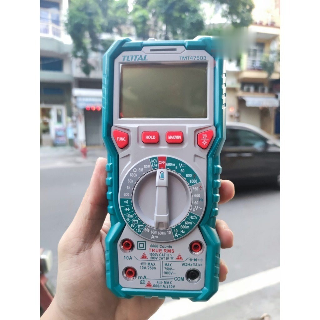 Đồng Hồ Đo Điện Vạn Năng Kỹ Thuật Số TOTAL TMT47503 màn hình LCD 6000 số đếm