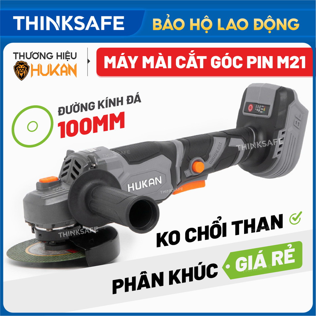 Máy mài góc Hukan G1-AG5700S đĩa 100mm, 3 tốc độ Máy cắt pin mẫu mới, giá rẻ không chổi than