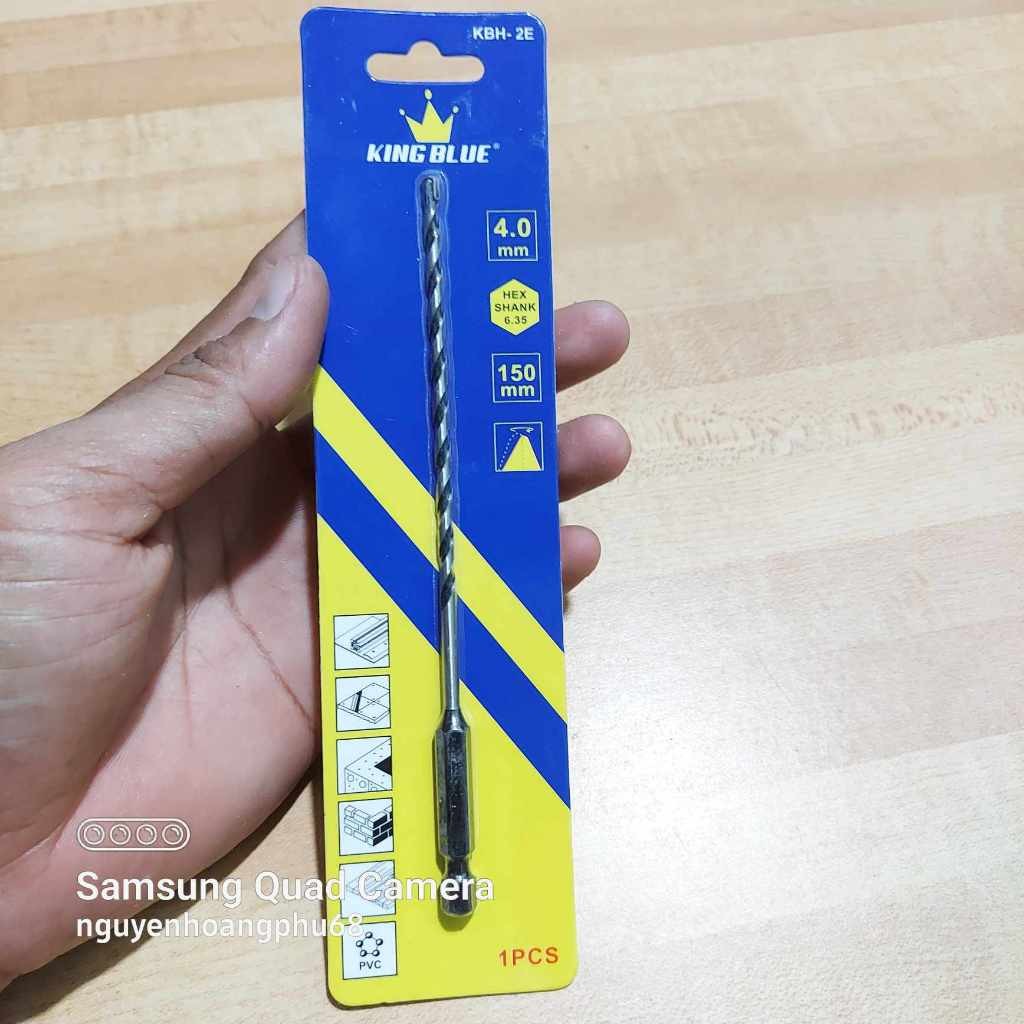Mũi khoan bê tông không tắc kê mũi đa năng, đầu lục giác King Blue hai cạnh mẫu mới chất lượng, số lượng 1