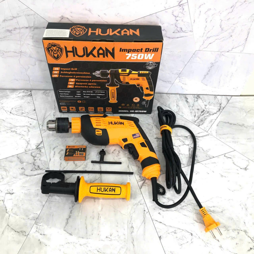 Máy Khoan Điện Hukan HK-ID550 và HK-ID750W, Công suất 550W-750W, Lõi Đồng, Máy khoan tường, sắt, gỗ - Thinksafe