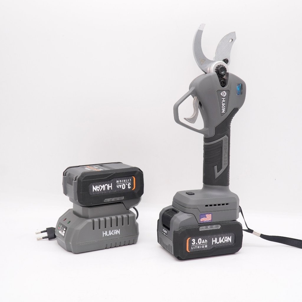 Kéo cắt cành pin HUKAN HK-PRBR4343L, Gen 2, Động cơ Không chổi than, Màn hình LED, Đường kính cắt 43mm - Thinksafe