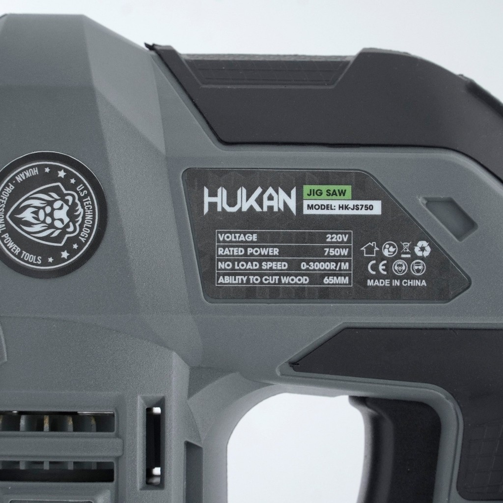 Máy cưa lọng HUKAN HK-JS750 Công suất 750W, 6 cấp chỉnh tốc, Tốc độ 3000v/p, 3 cấp chỉnh đá lưỡi, cắt gỗ 65mm, thép 3mm