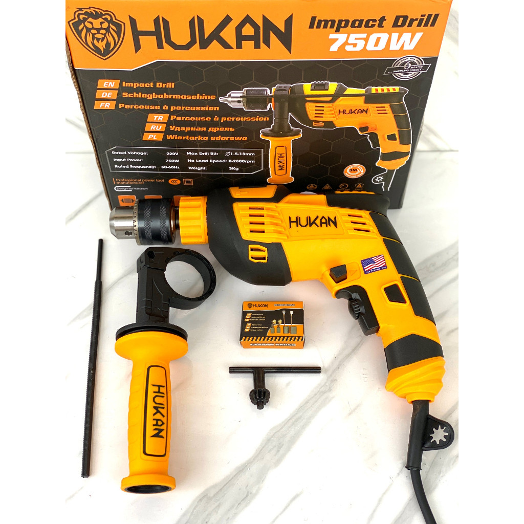 Máy Khoan Điện Hukan HK-ID550 và HK-ID750W, Công suất 550W-750W, Lõi Đồng, Máy khoan tường, sắt, gỗ - Thinksafe